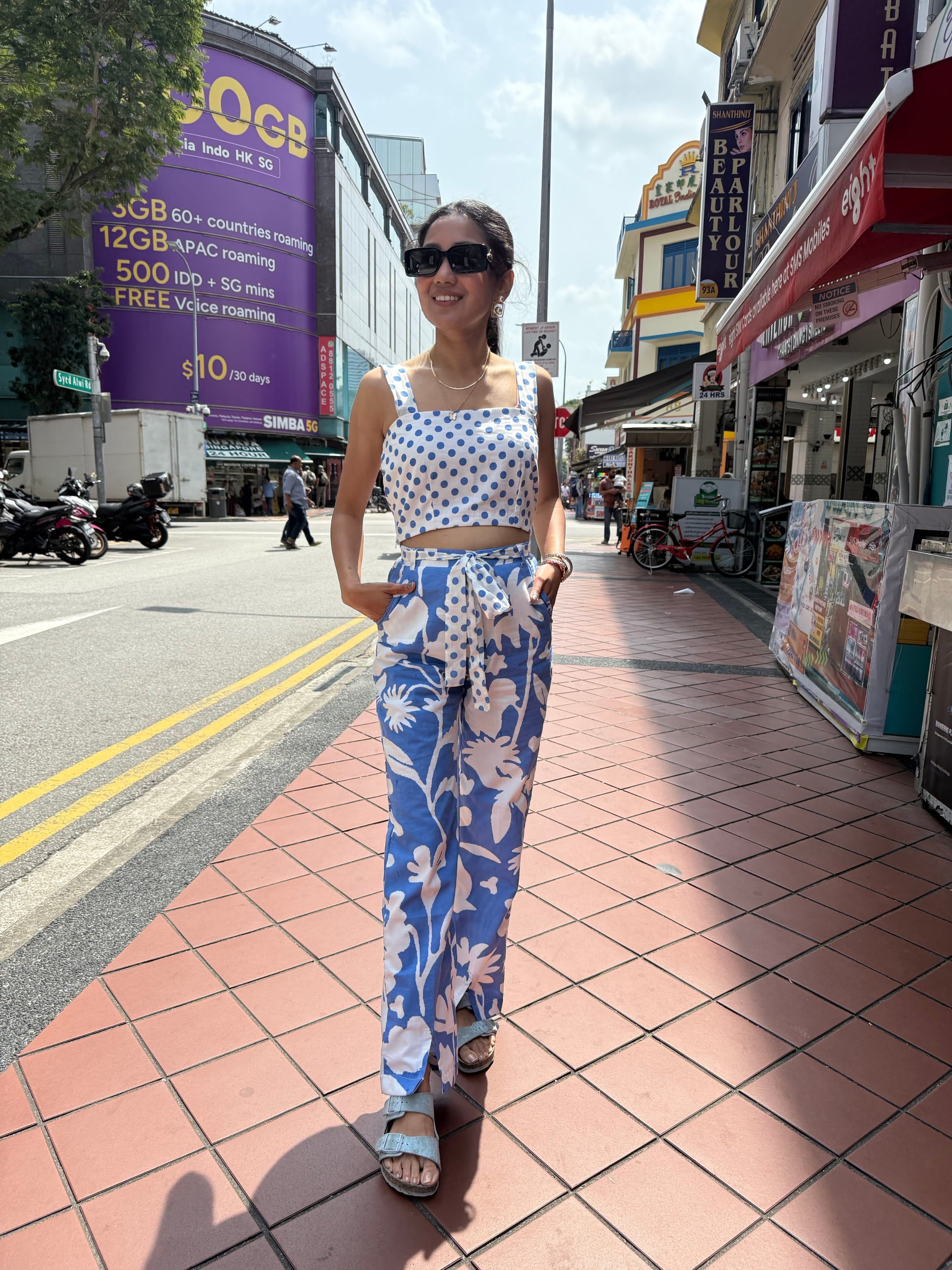 Blue Bloom Cotton Co-ord Set